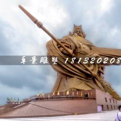 不銹鋼關(guān)公雕塑，廣場(chǎng)大型關(guān)公像