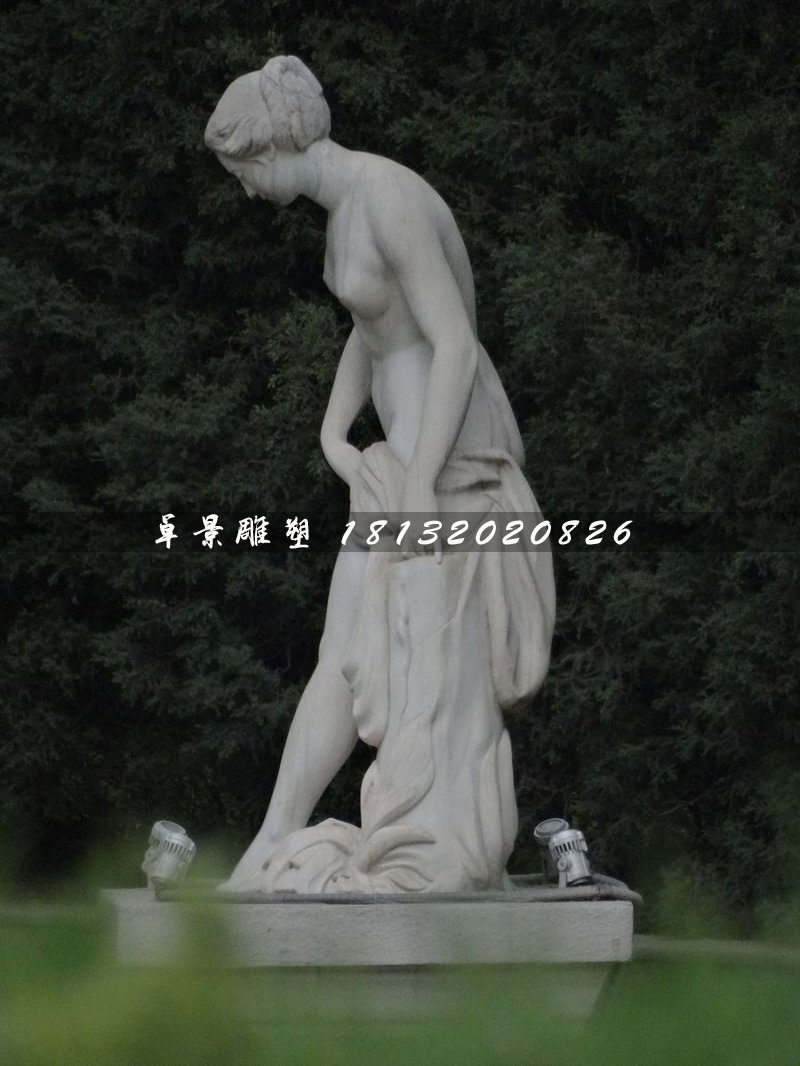 西方美女石雕，沐浴石雕 (3)