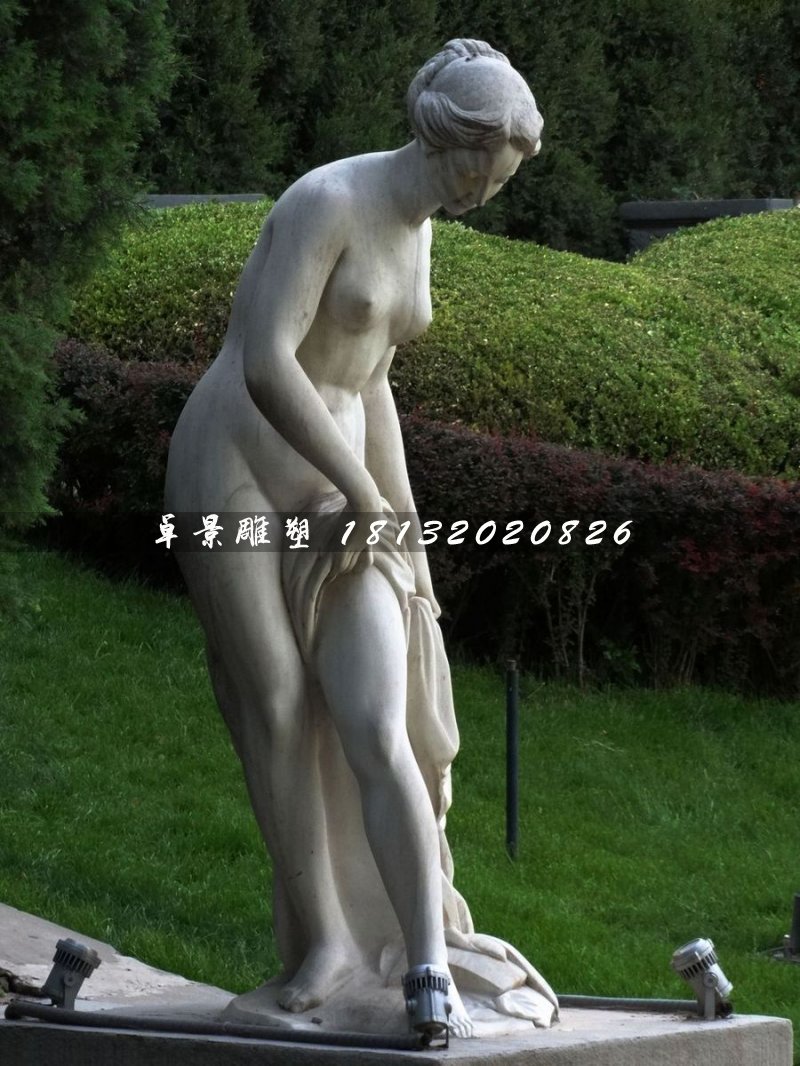 西方美女石雕，沐浴石雕 (2)