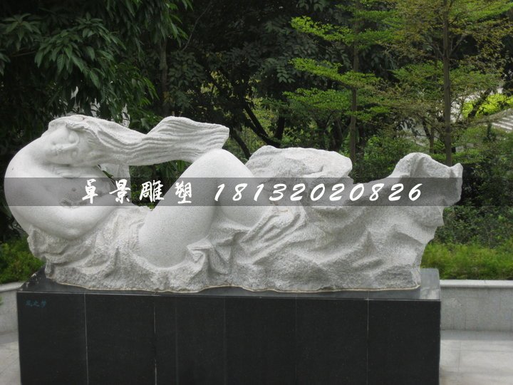 風(fēng)之夢(mèng)石雕，抽象女人石雕