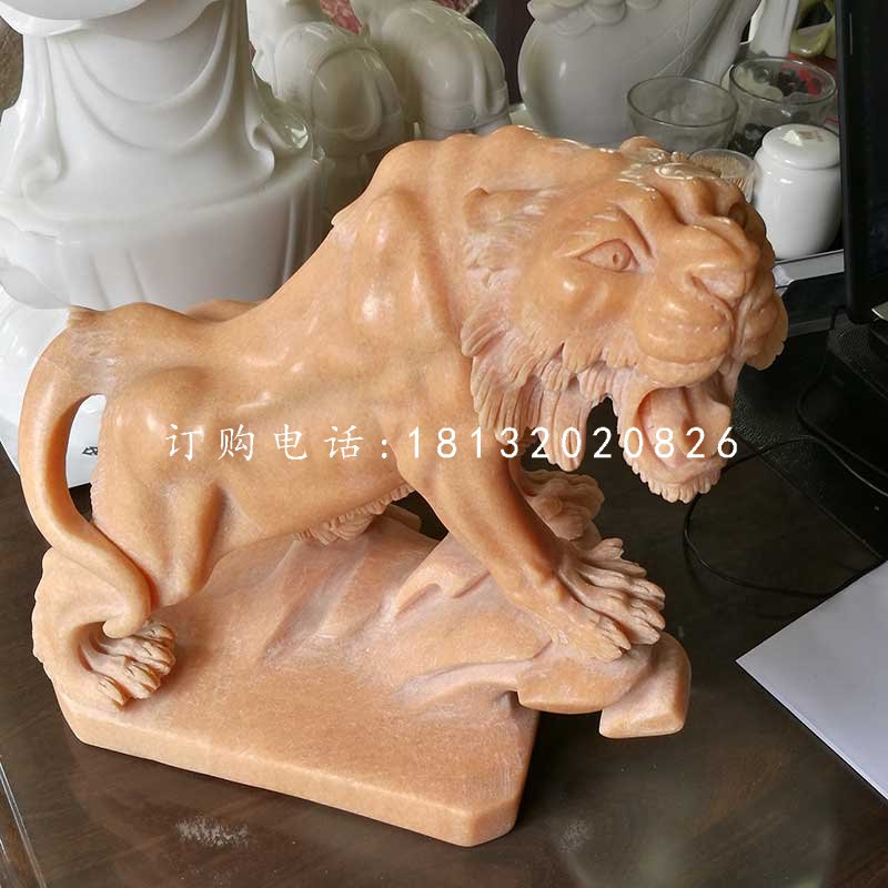 晚霞紅老虎石雕，動(dòng)物石雕