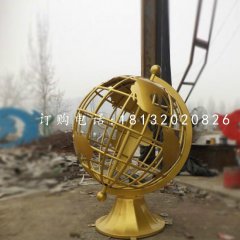 校園地球儀雕塑，不銹鋼景觀雕塑