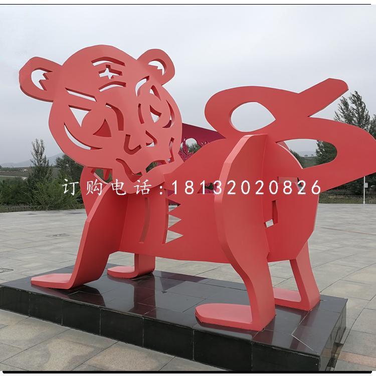 不銹鋼十二生肖，抽象動物雕塑 (1)