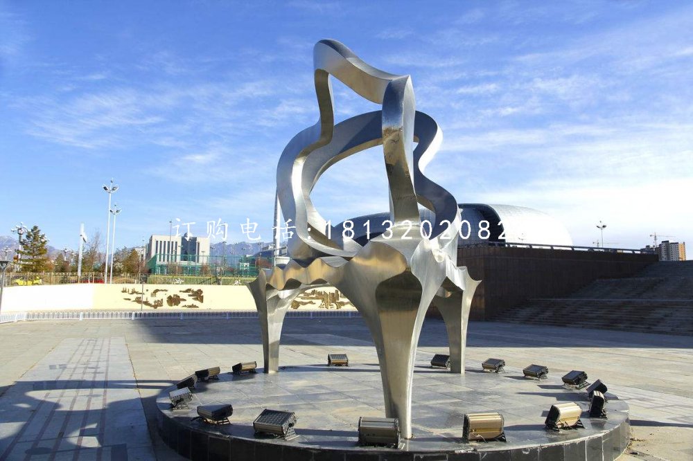 抽象鋼琴雕塑，不銹鋼廣場雕塑