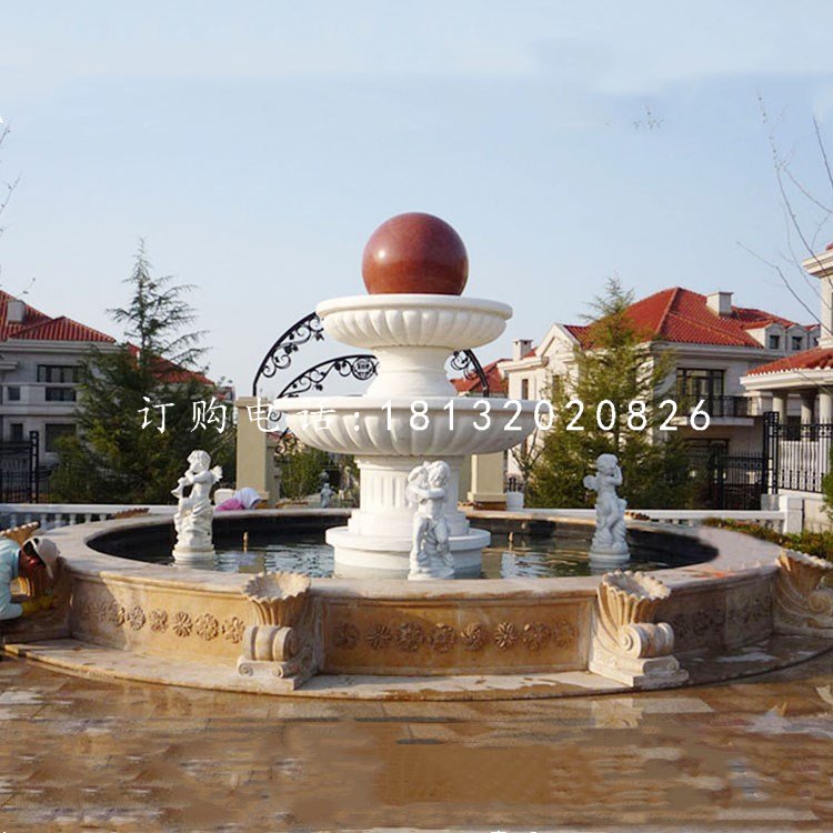 風(fēng)水球噴泉，小區(qū)景觀石雕