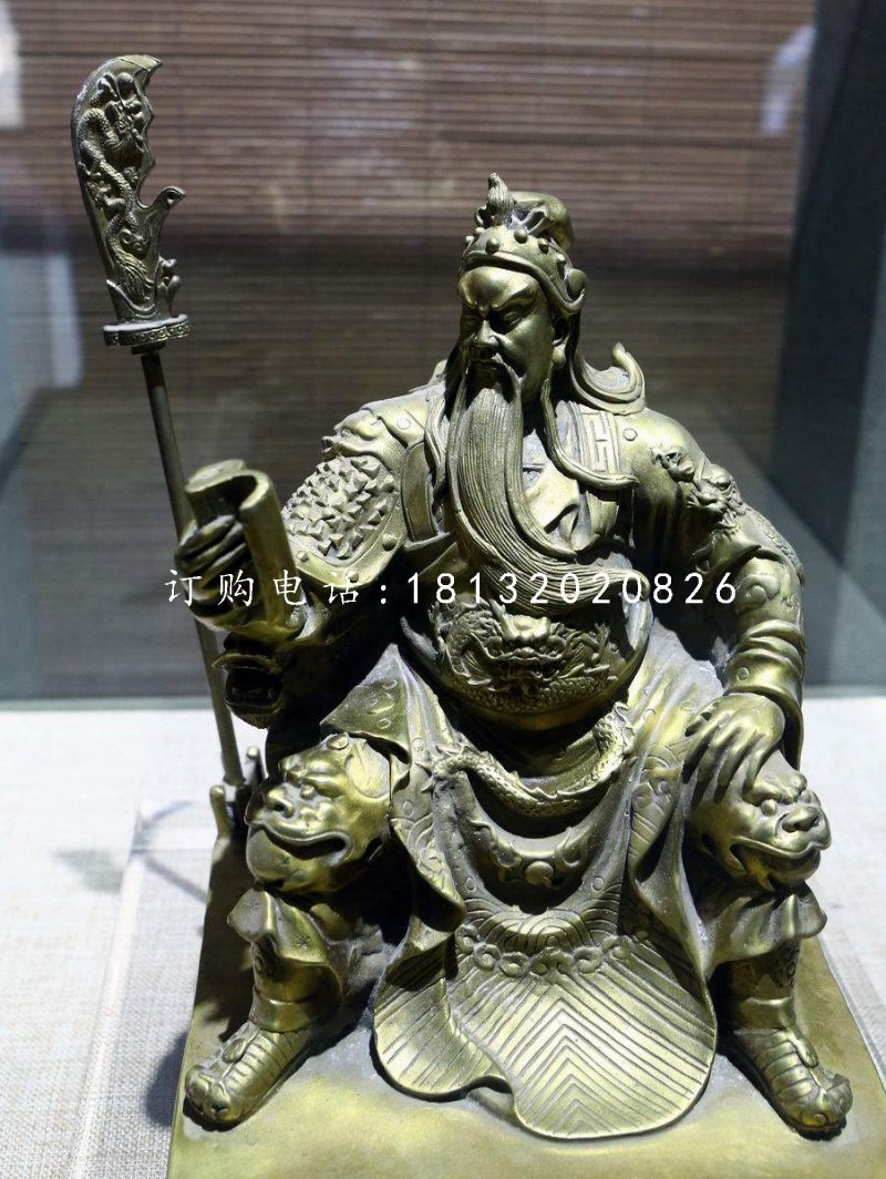 關公讀春秋銅雕，關二爺銅雕