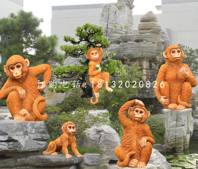 小猴子雕塑，玻璃鋼動物
