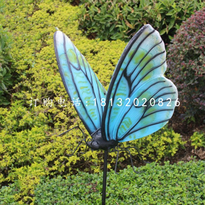 彩繪蝴蝶雕塑，玻璃鋼動物 (4)