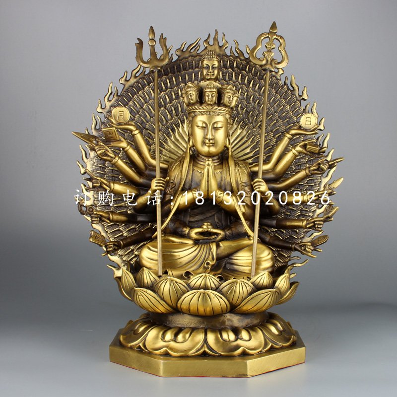 千手觀音銅雕，鑄銅佛像雕塑