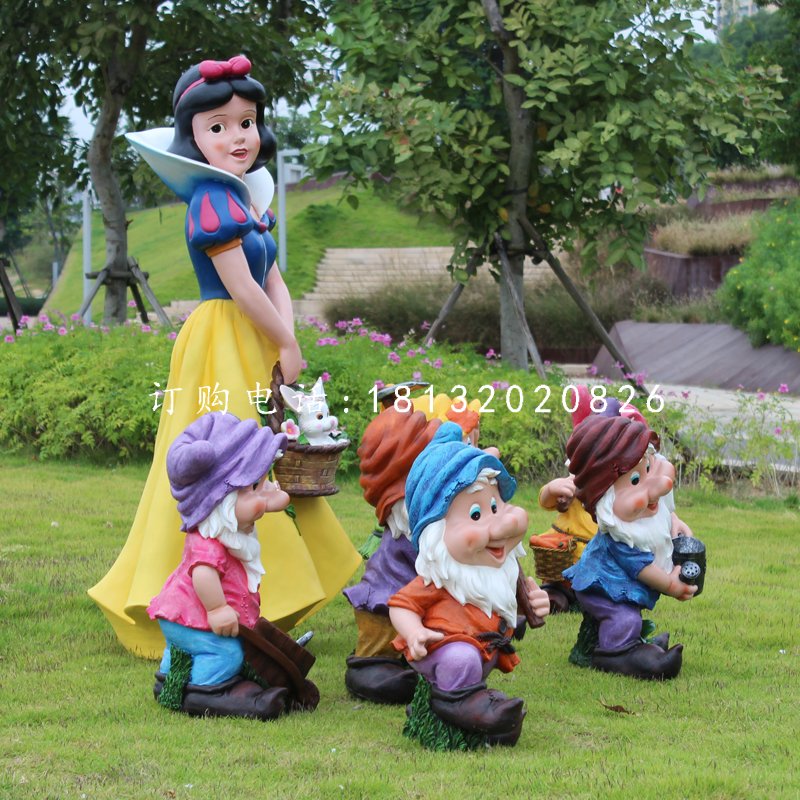 七個(gè)小矮人與白雪公主雕塑，卡通人物雕塑 (1)[1]