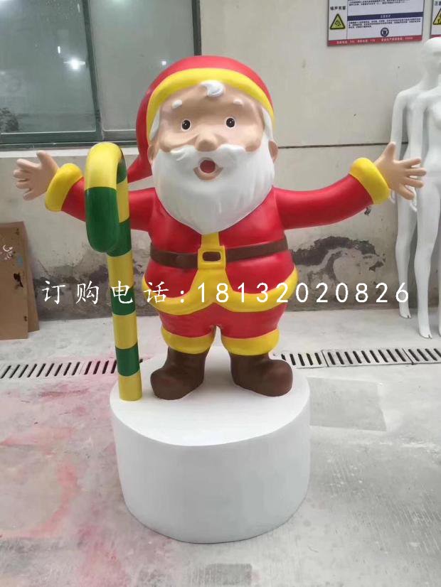 卡通圣誕老人雕塑，玻璃鋼商場擺件
