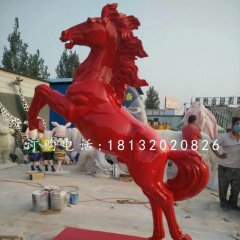 玻璃鋼立馬雕塑，噴漆動物雕塑