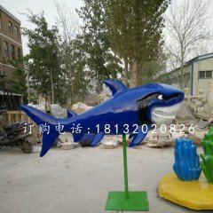 鯊魚雕塑，玻璃鋼動物雕塑