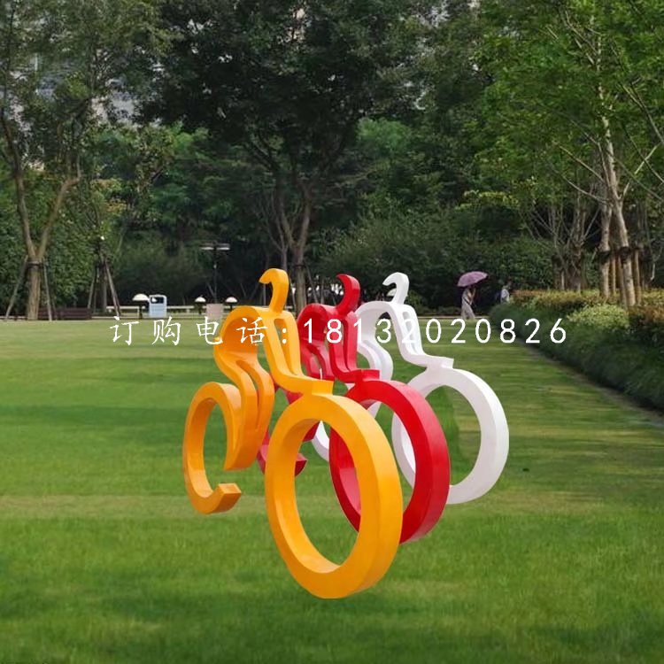 自行車比賽雕塑，玻璃鋼公園雕塑 (4)
