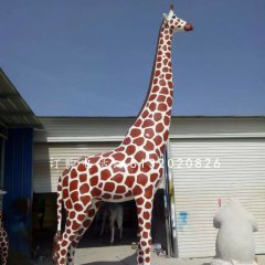仿真長頸鹿，玻璃鋼大型動物雕塑