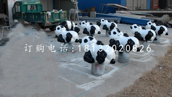 大熊貓雕塑，玻璃鋼動物雕塑 (2)