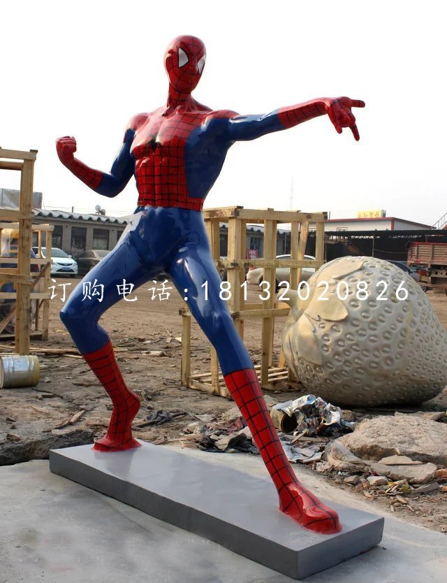 蜘蛛俠雕塑，玻璃鋼電影人物雕塑