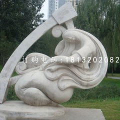 琴韻石雕，公園抽象人物石雕