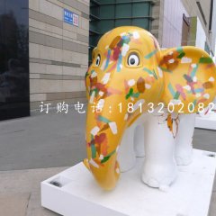 卡通動(dòng)物擺件，玻璃鋼彩繪小象