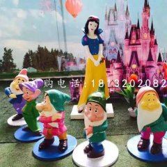 七個小矮人與白雪公主雕塑，卡通人物