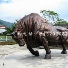 銅雕開荒牛，動物銅雕