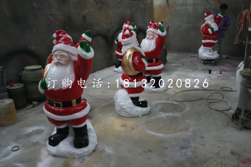 玻璃鋼圣誕老人雕塑，卡通人物