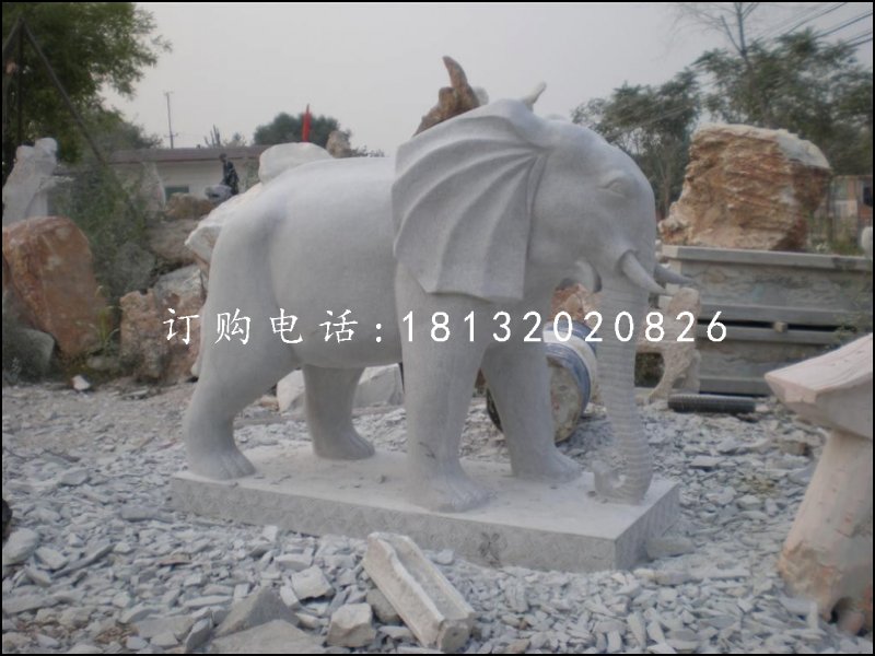 公園大象石雕，小象石雕