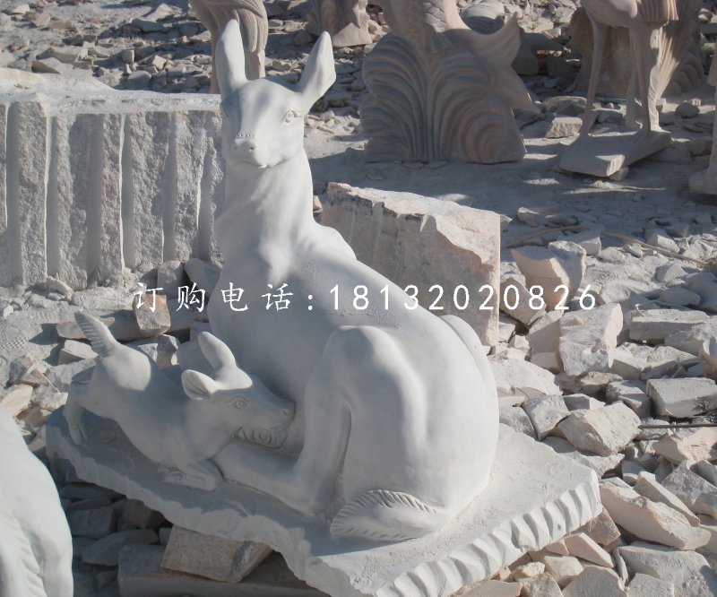 羊羔跪乳石雕，漢白玉動(dòng)物石雕