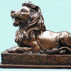 銀行門口銅獅子，匯豐獅銅雕