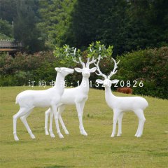 玻璃鋼樹(shù)葉鹿，玻璃鋼抽象動(dòng)物雕塑