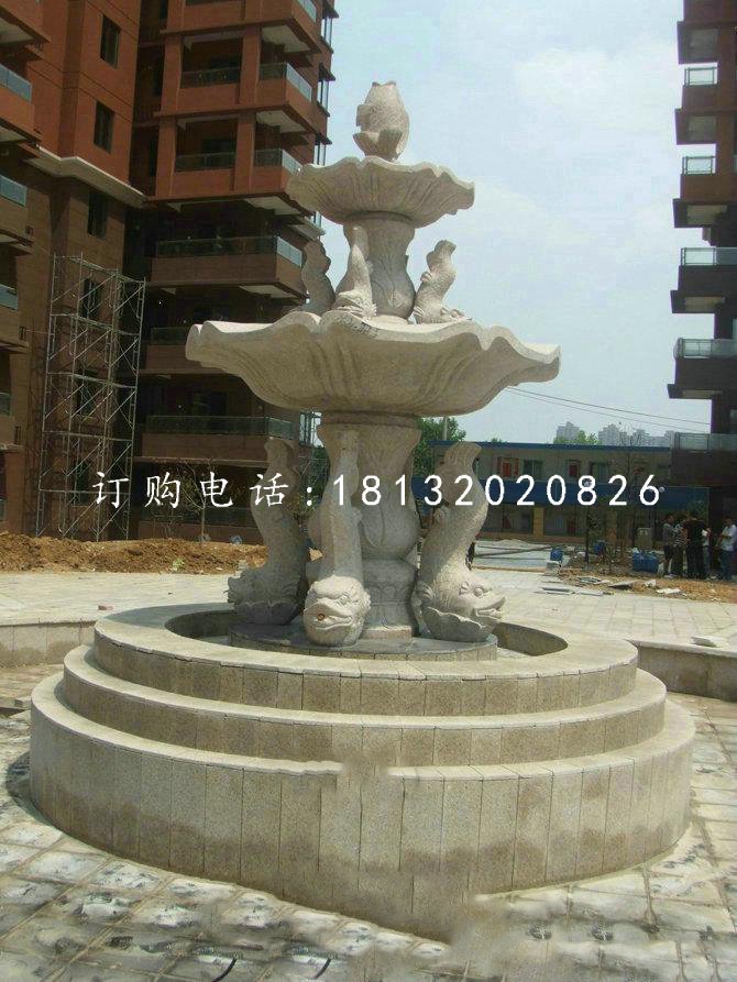 魚造型噴泉，小區(qū)石噴泉