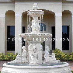 石雕噴泉，別墅漢白玉歐式噴泉