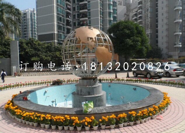 不銹鋼地球儀雕塑，廣場不銹鋼雕塑