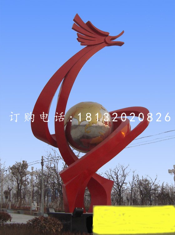 不銹鋼龍騰雕塑，廣場抽象龍雕塑