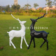 玻璃鋼抽象幾何鹿，公園抽象動(dòng)物雕塑