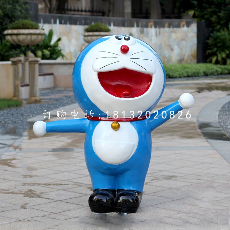 玻璃鋼哆啦a夢，游樂場卡通動(dòng)物雕塑 (2)