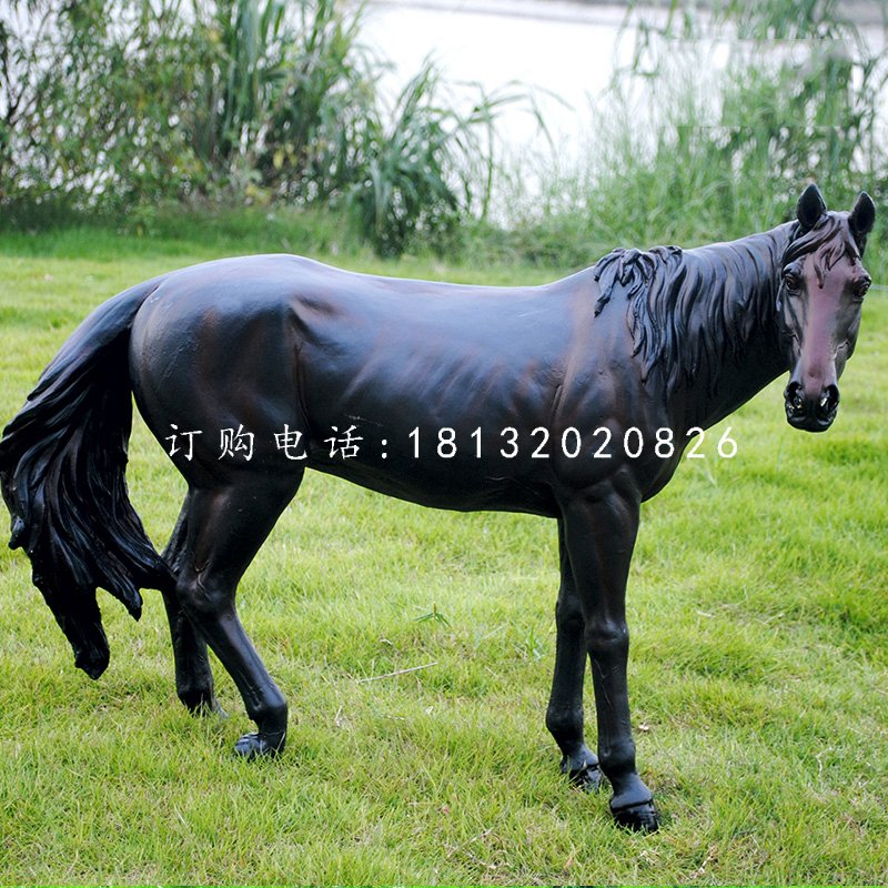 玻璃鋼仿真馬，公園動物雕塑