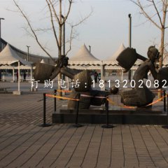 皮影戲人物銅雕，公園景觀銅雕