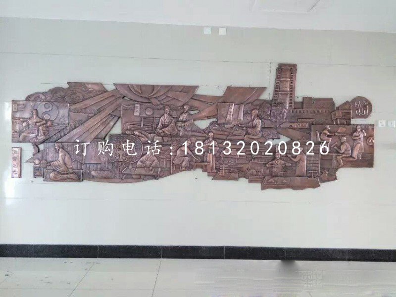 古代醫學家銅浮雕 鍛銅浮雕