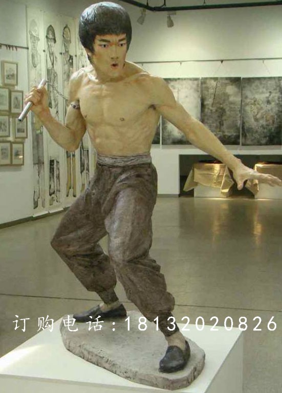 李小龍雕塑，玻璃鋼電影明星雕塑