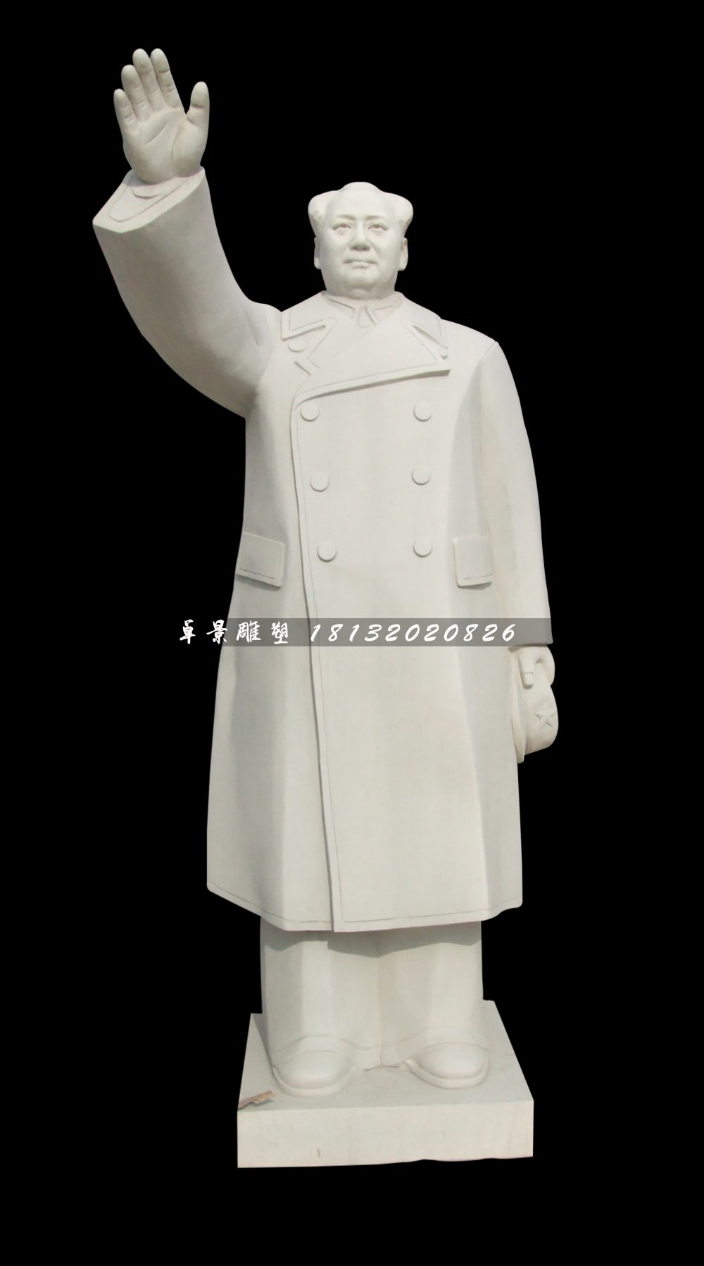 廣場偉人石雕，漢白玉毛主席揮手石雕 (1).jpg