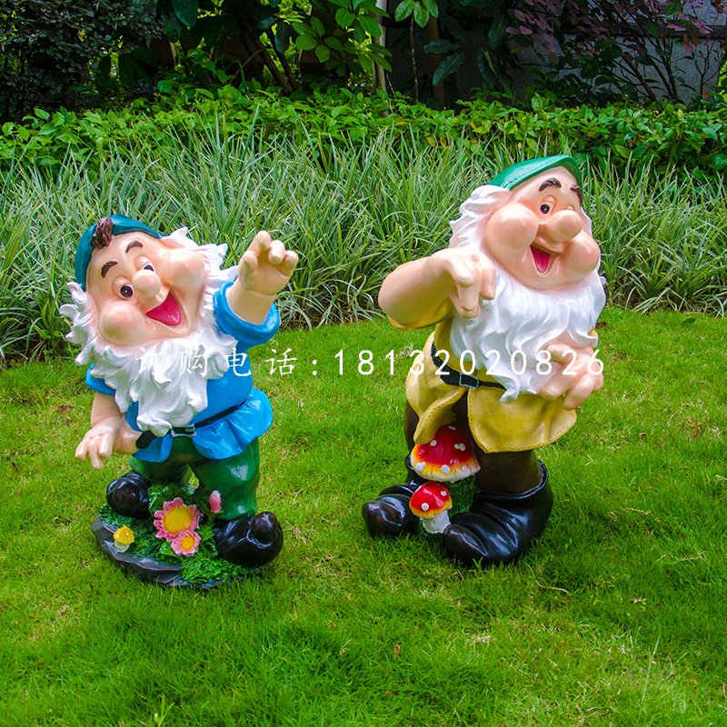 白雪公主小矮人雕塑，公園卡通人物雕塑 (1)