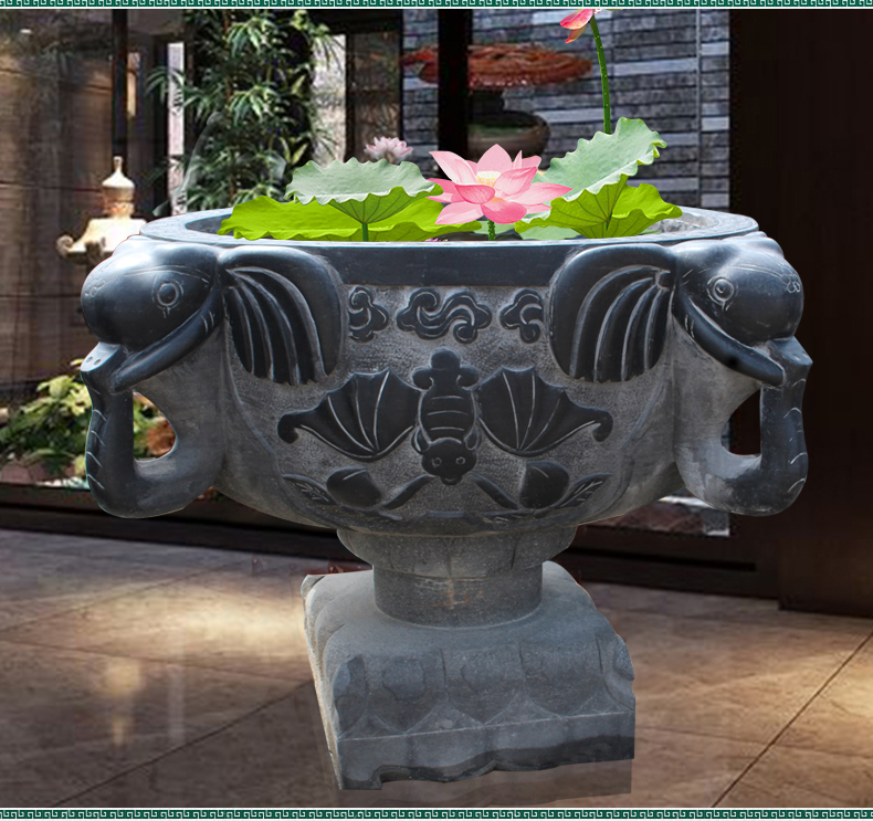 庭院景觀石雕，仿古魚缸