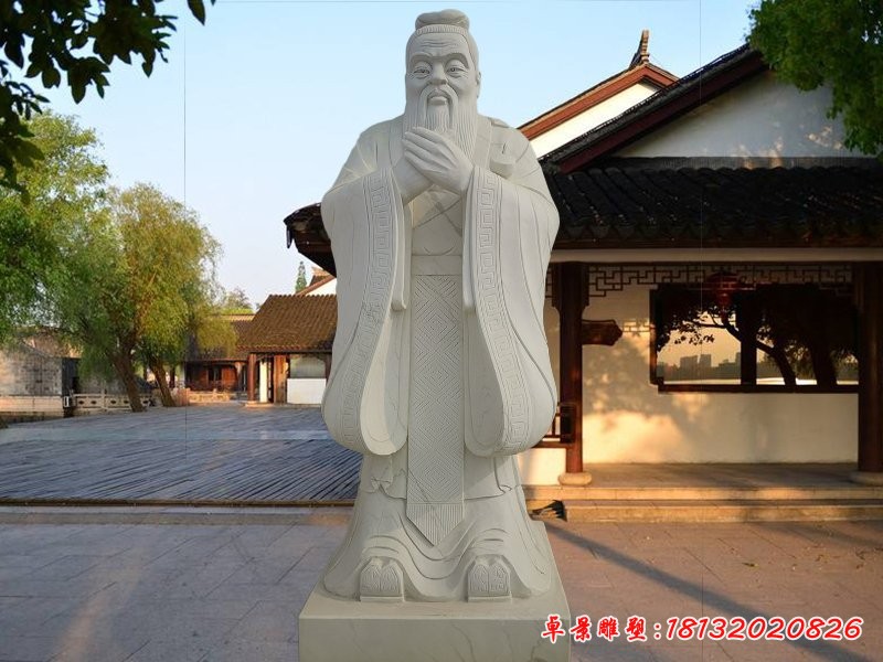 漢白玉孔子行教雕塑石雕孔子[1][1]