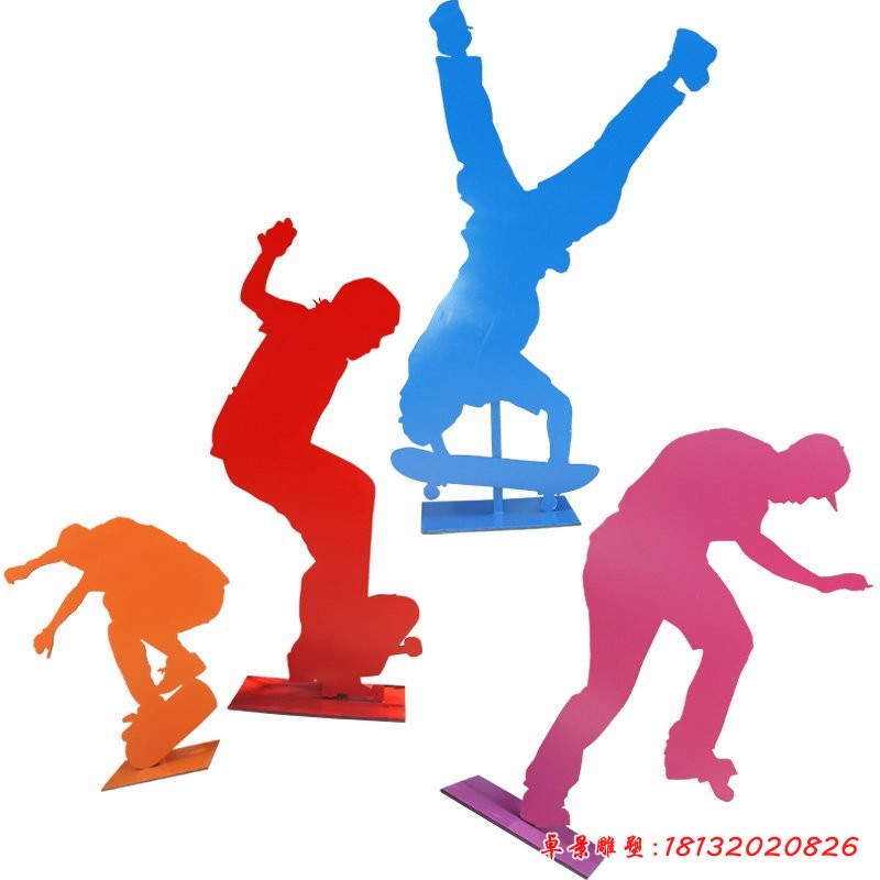 玻璃鋼玩滑板運(yùn)動(dòng)人物 公園人物雕塑[1][1]