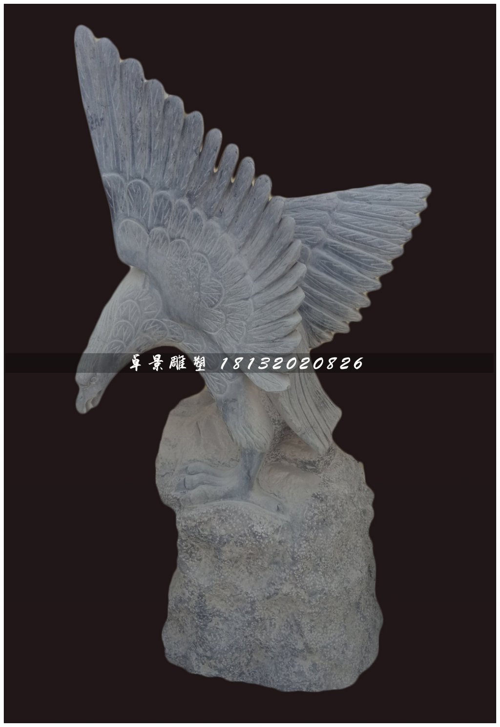 石雕老鷹，公園動(dòng)物石雕