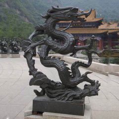 銅龍雕塑，青龍銅雕