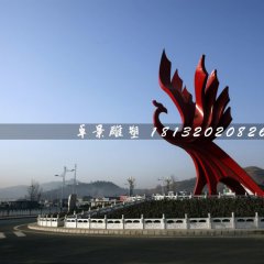 不銹鋼鳳凰雕塑，不銹鋼城市標(biāo)志雕塑