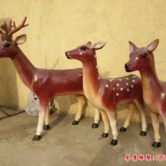 玻璃鋼小鹿雕塑，仿真梅花鹿雕塑