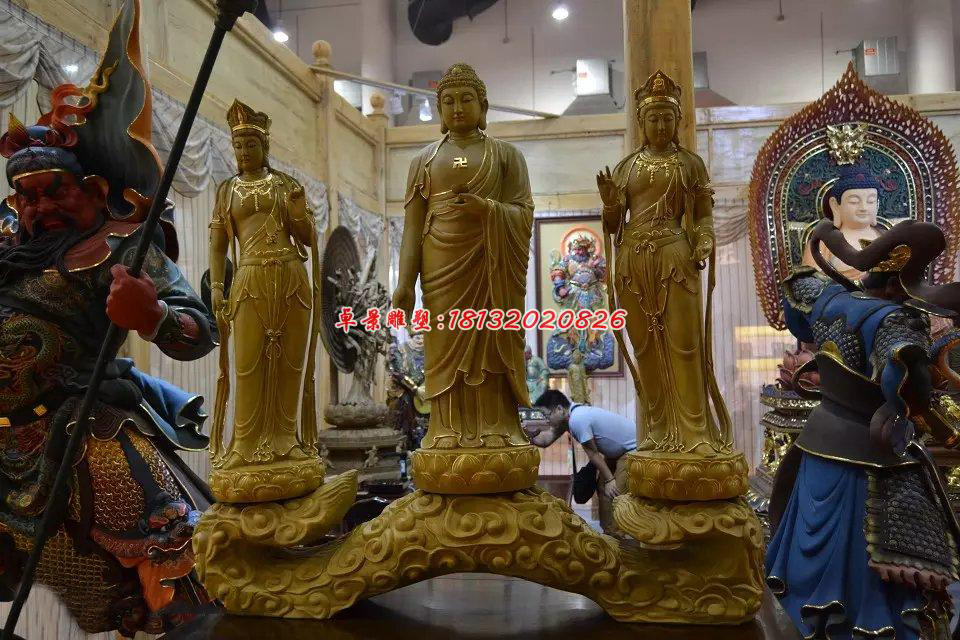 玻璃鋼東方三圣雕塑，玻璃鋼佛像雕塑